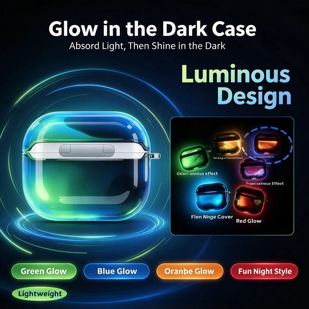 Glow in the Dark Quicksand Case for AirPods 5 4 3 2 1 Pro 3 Protective Cover Shockproof Wireless Earphone Case